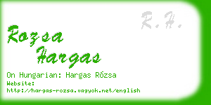 rozsa hargas business card